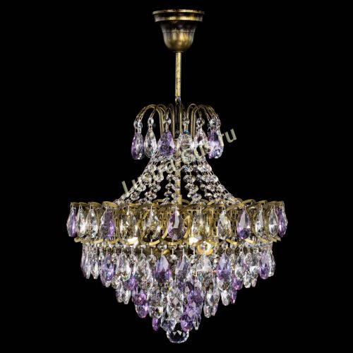 Люстра Грация с подвесом под бронзу Фиолетовая в Подольске Гусь Хрустальный