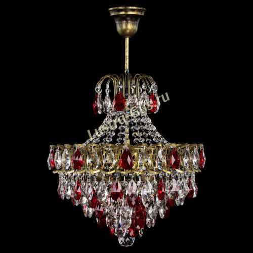 Люстра Грация с подвесом под бронзу Красная в Подольске Гусь Хрустальный