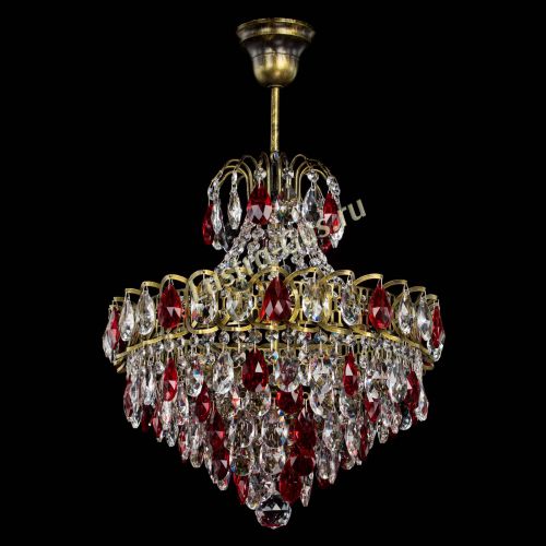 Люстра Грация с подвесом под бронзу Красная в Подольске Гусь Хрустальный