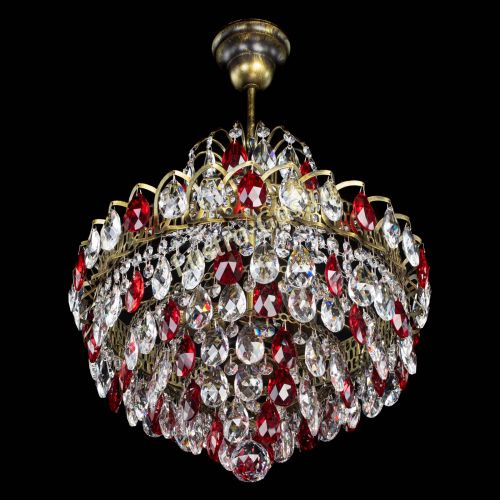 Люстра Грация с подвесом под бронзу Красная в Подольске Гусь Хрустальный