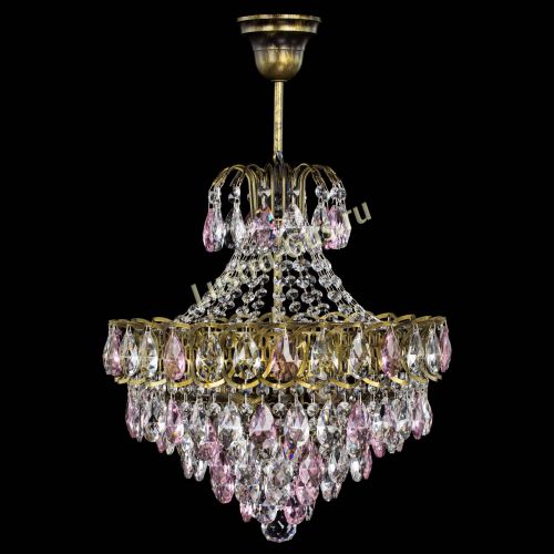 Люстра Грация с подвесом под бронзу Розовая в Подольске Гусь Хрустальный