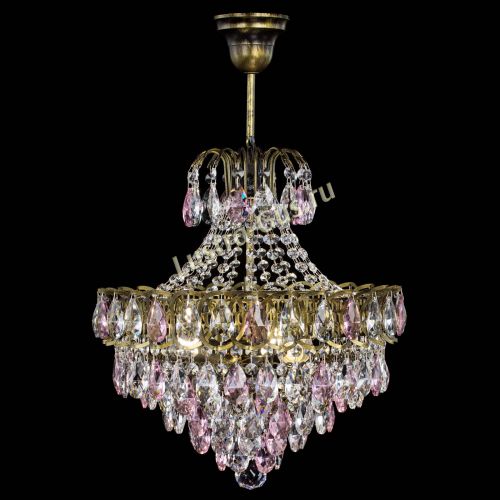 Люстра Грация с подвесом под бронзу Розовая в Подольске Гусь Хрустальный