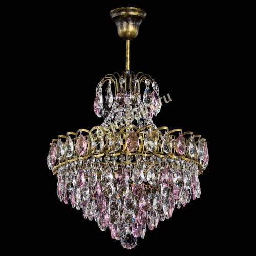 Люстра Грация с подвесом под бронзу Розовая в Подольске Гусь Хрустальный