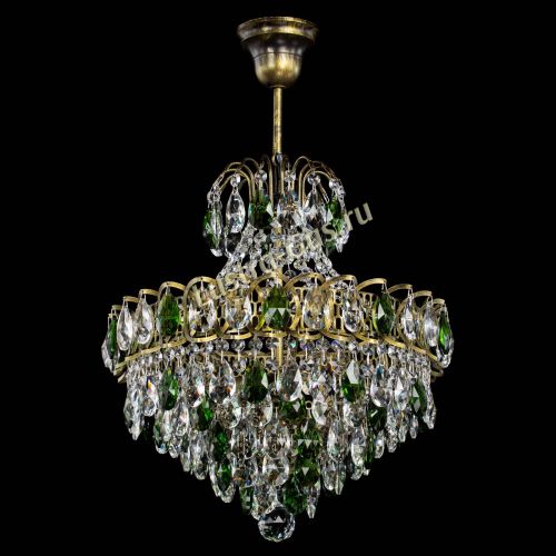 Люстра Грация с подвесом под бронзу Зеленая в Подольске Гусь Хрустальный