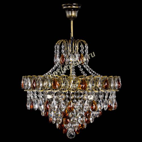 Люстра Грация №5 с подвесом под бронзу Чайная в Подольске Гусь Хрустальный