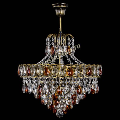 Люстра Грация №5 с подвесом под бронзу Чайная в Подольске Гусь Хрустальный