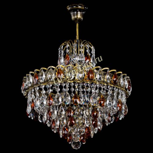 Люстра Грация №5 с подвесом под бронзу Чайная в Подольске Гусь Хрустальный