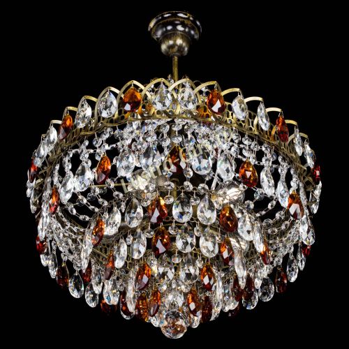 Люстра Грация №5 с подвесом под бронзу Чайная в Подольске Гусь Хрустальный