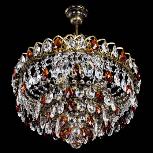 Люстра Грация №5 с подвесом под бронзу Чайная в Подольске Гусь Хрустальный