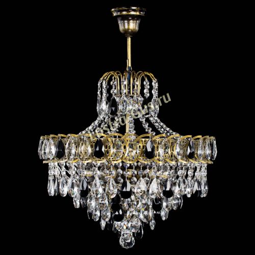 Люстра Грация №5 с подвесом под бронзу Черная в Подольске Гусь Хрустальный