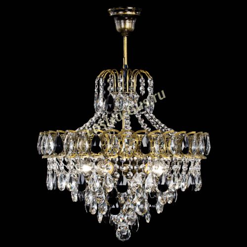 Люстра Грация №5 с подвесом под бронзу Черная в Подольске Гусь Хрустальный