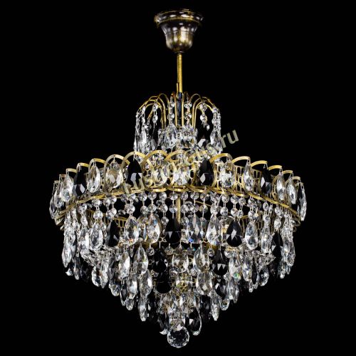 Люстра Грация №5 с подвесом под бронзу Черная в Подольске Гусь Хрустальный