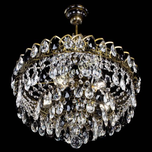 Люстра Грация №5 с подвесом под бронзу Черная в Подольске Гусь Хрустальный