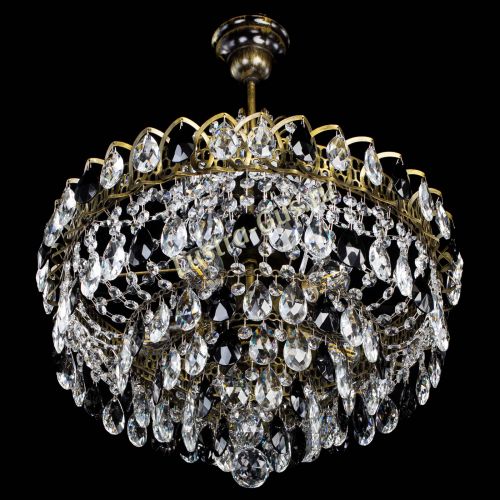 Люстра Грация №5 с подвесом под бронзу Черная в Подольске Гусь Хрустальный