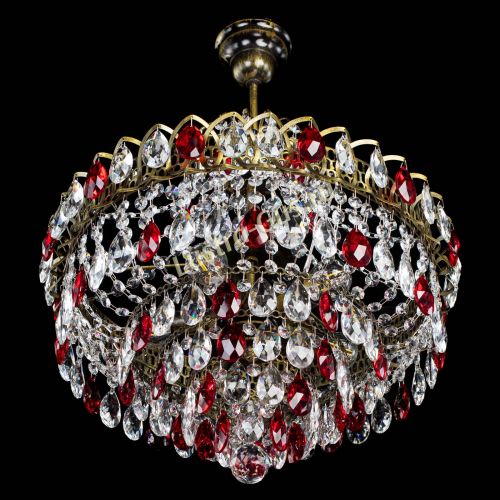 Люстра Грация №5 с подвесом под бронзу Красная в Подольске Гусь Хрустальный