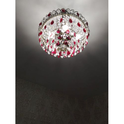 Люстра Грация №5 с подвесом под бронзу Красная в Подольске Гусь Хрустальный