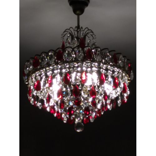 Люстра Грация №5 с подвесом под бронзу Красная в Подольске Гусь Хрустальный