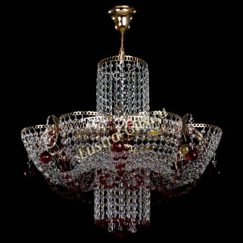 Люстра Камея №6 подвесная красная в Подольске Гусь Хрустальный