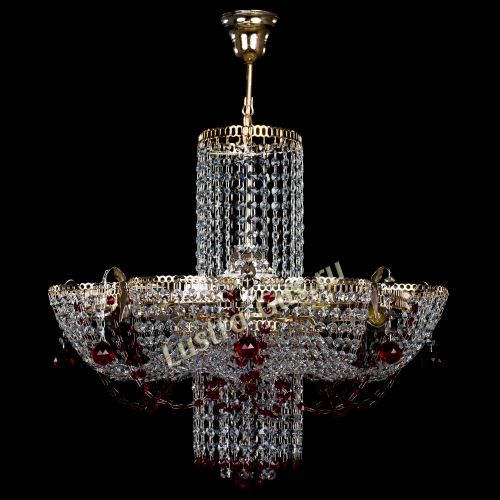 Люстра Камея №6 подвесная красная в Подольске Гусь Хрустальный