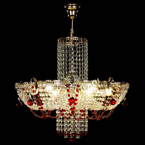Люстра Камея №6 подвесная красная в Подольске Гусь Хрустальный