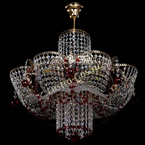 Люстра Камея №6 подвесная красная в Подольске Гусь Хрустальный
