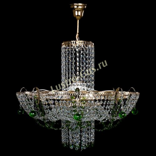 Люстра Камея №6 подвесная зеленая в Подольске Гусь Хрустальный