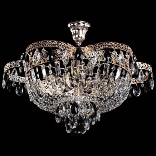 Люстра Камея Флора №5 с подвесом Черная в Подольске Гусь Хрустальный