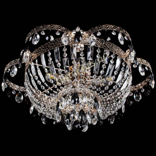 Люстра Камея Флора №5 с подвесом Черная в Подольске Гусь Хрустальный