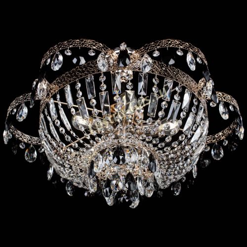 Люстра Камея Флора №5 с подвесом Черная в Подольске Гусь Хрустальный