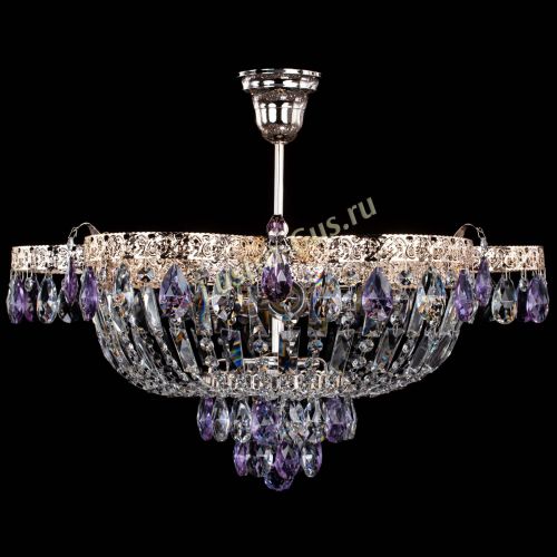 Люстра Камея Флора №5 с подвесом Фиолетовая в Подольске Гусь Хрустальный