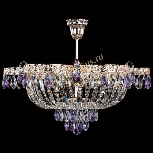 Люстра Камея Флора №5 с подвесом Фиолетовая в Подольске Гусь Хрустальный