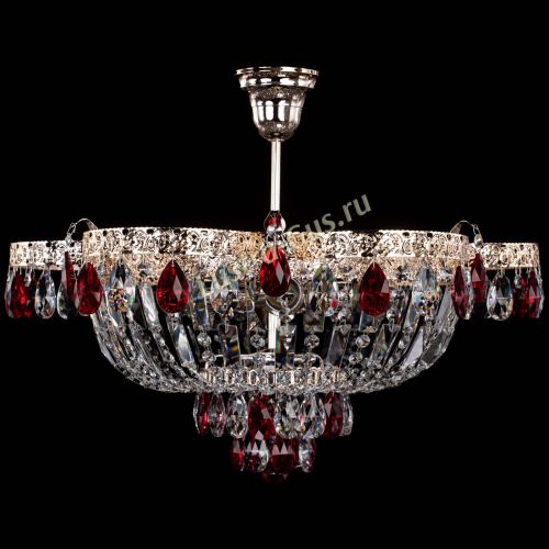 Люстра Камея Флора №5 с подвесом Красная в Подольске Гусь Хрустальный