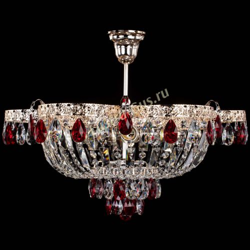 Люстра Камея Флора №5 с подвесом Красная в Подольске Гусь Хрустальный