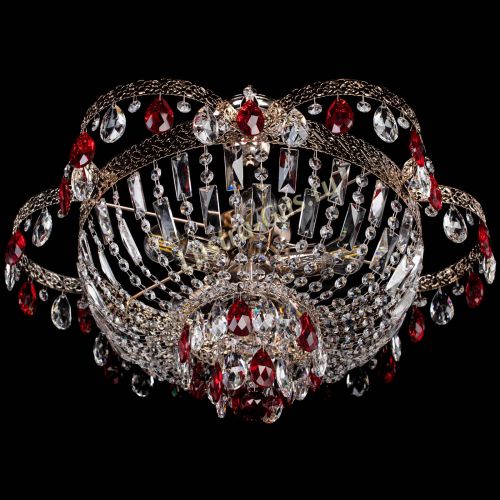 Люстра Камея Флора №5 с подвесом Красная в Подольске Гусь Хрустальный