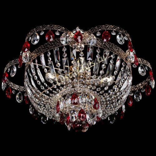 Люстра Камея Флора №5 с подвесом Красная в Подольске Гусь Хрустальный