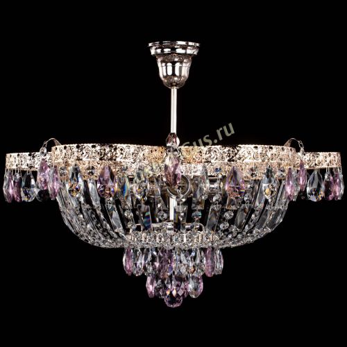 Люстра Камея Флора №5 с подвесом Розовая в Подольске Гусь Хрустальный