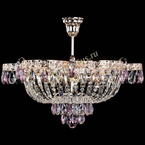 Люстра Камея Флора №5 с подвесом Розовая в Подольске Гусь Хрустальный