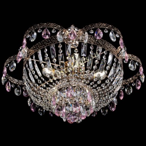 Люстра Камея Флора №5 с подвесом Розовая в Подольске Гусь Хрустальный