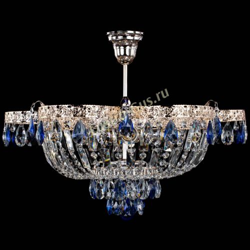 Люстра Камея Флора №5 с подвесом Синяя в Подольске Гусь Хрустальный