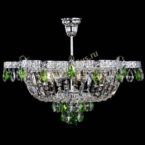 Люстра Камея Флора №5 с подвесом Зеленая в Подольске Гусь Хрустальный