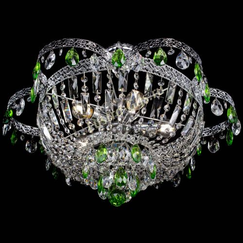 Люстра Камея Флора №5 с подвесом Зеленая в Подольске Гусь Хрустальный