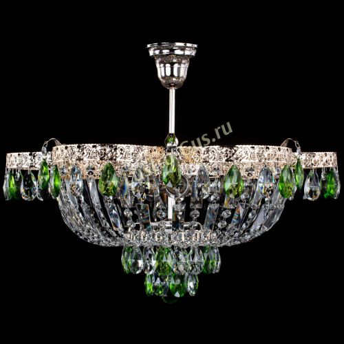 Люстра Камея Флора №5 с подвесом Зеленая в Подольске Гусь Хрустальный