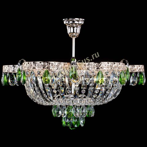 Люстра Камея Флора №5 с подвесом Зеленая в Подольске Гусь Хрустальный