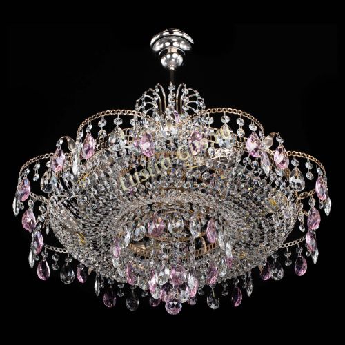 Люстра Камея журавлики №6 розовая в Подольске Гусь Хрустальный