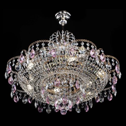 Люстра Камея журавлики №6 розовая в Подольске Гусь Хрустальный