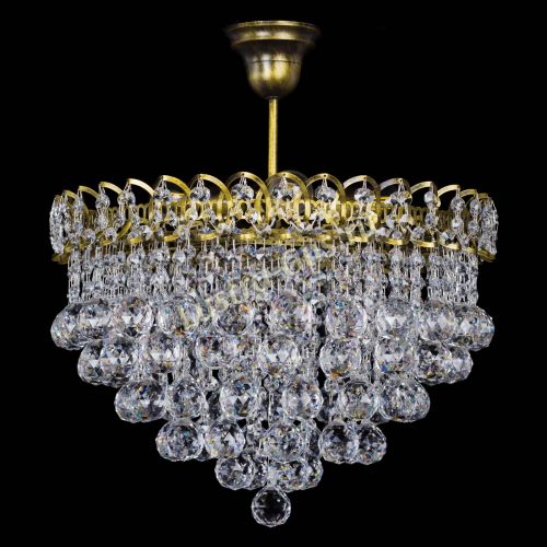 Люстра Капель Пирамида Шар 40 с подвесом под бронзу в Подольске Гусь Хрустальный