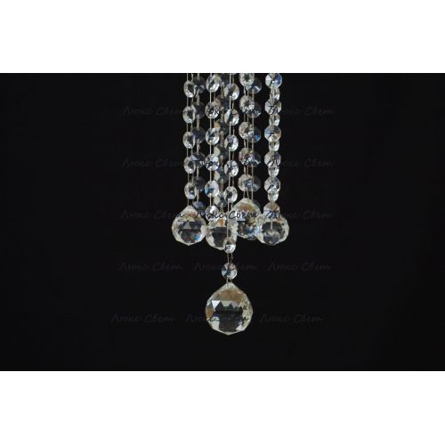 Люстра Капель 5 ламп шар 40 мм длинная в Подольске Гусь Хрустальный