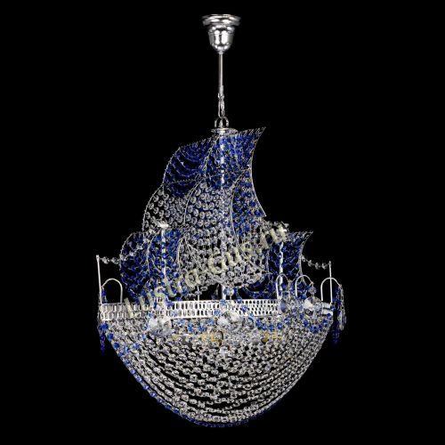 Люстра Каравелла №1 синяя в Подольске Гусь Хрустальный