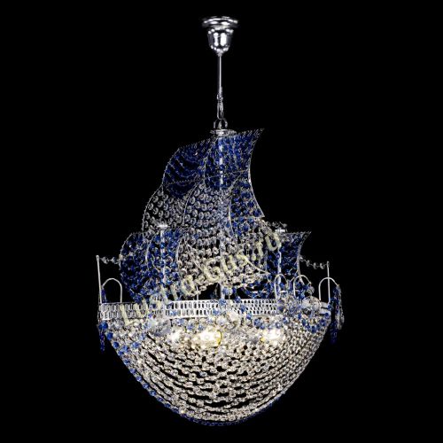 Люстра Каравелла №1 синяя в Подольске Гусь Хрустальный
