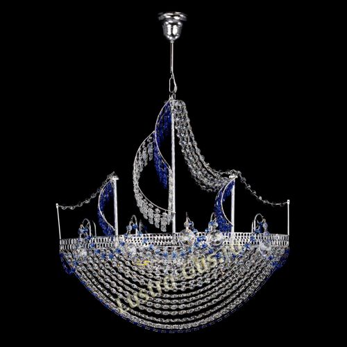 Люстра Каравелла №1 синяя в Подольске Гусь Хрустальный